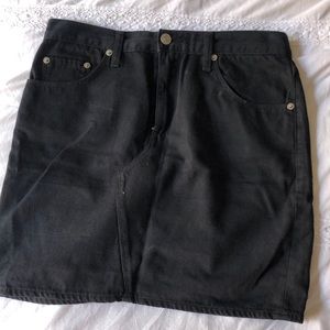 rag & bone black denim skirt